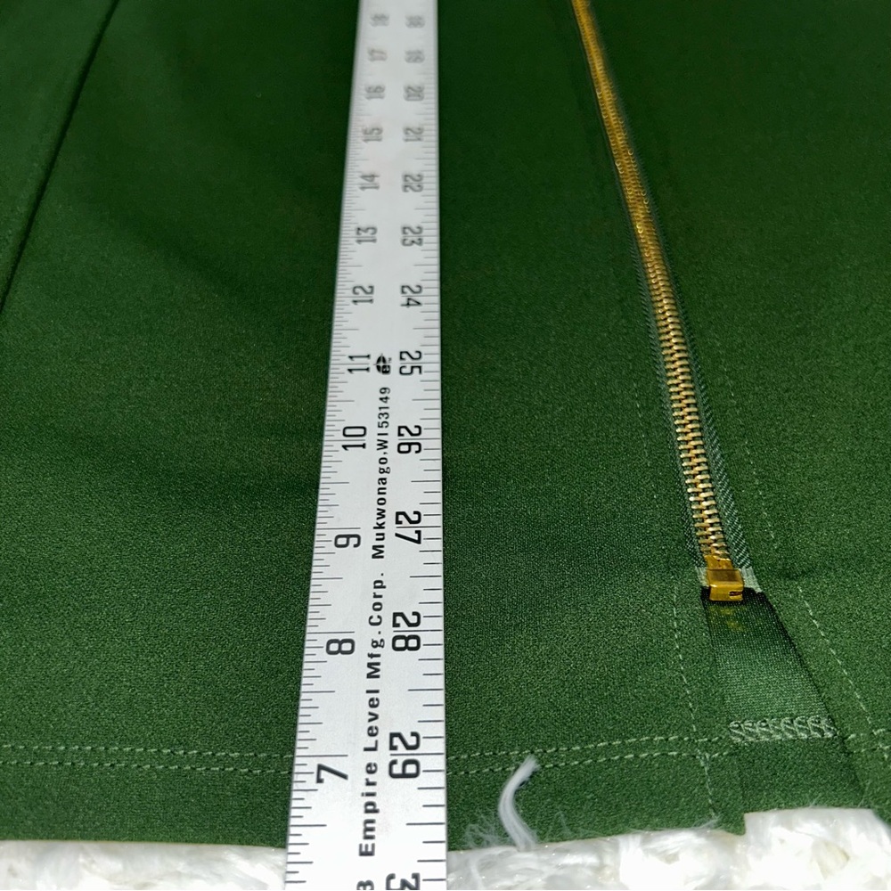 Olivia Blu Green Zippered Pencil Skirt , stretchy, pull up - Picture 6 of 6